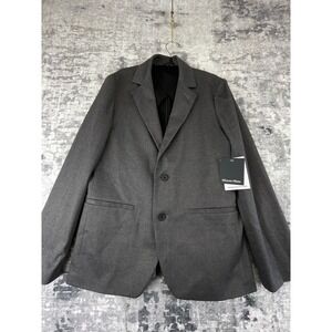 Mizzen+Main Parker Knit Blazer S Gray Herringbone 10W-1478 Packable Classic Fit